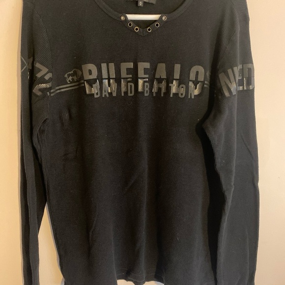 Buffalo David Bitton Black Long Sleeve Tee - Picture 1 of 8